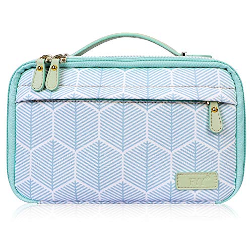 FYY Travel Toiletry Bag for Women and Men, Large Capacity Cosmetic Bag Makeup Toiletries Kit Zippered Organizer Bag with Top Handle Skywave Mint Green