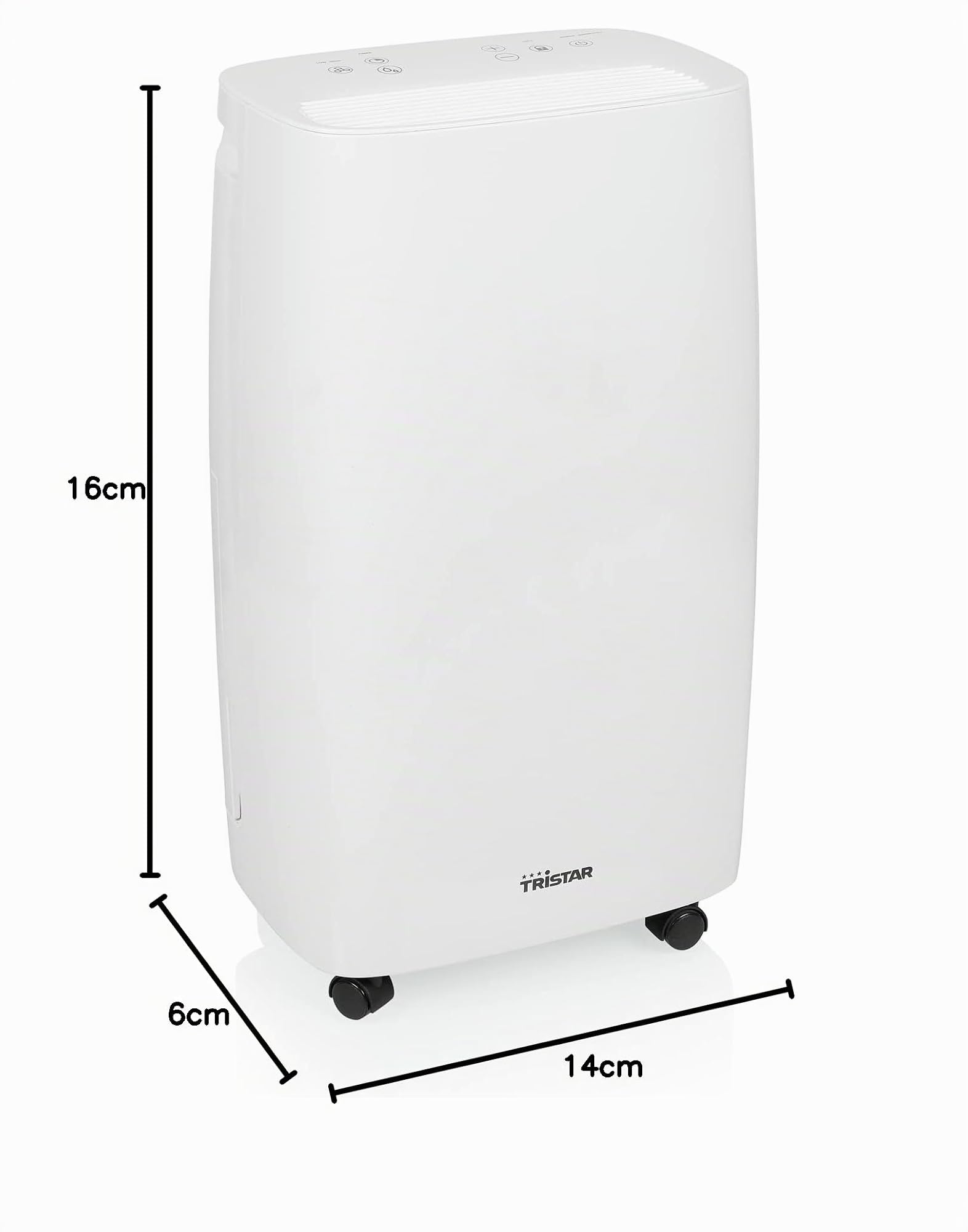 Tristar DH-5419 Deshumidificador con rango de temperatura de 5 – 35 ºC y adecuado para unos 20 m², secado de ropa, 10 litros/día, 0,41 litros/hora, humidistato integrado, Blanco