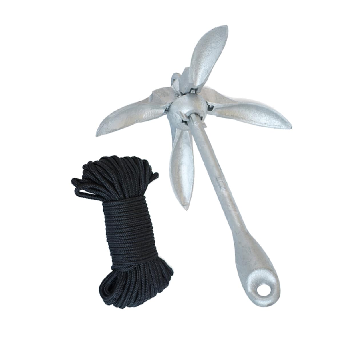 VICASKY Folding Galvanized Anchor for Inflatable Boats Durable Rubber Boat Anchor with High Strength Convenient Carry Design for Fishing and Use