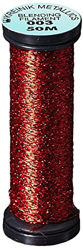 Hilo metálico Kreinik Blending Filament de 50 m para costura, 55 yardas, rojo