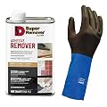 Super Remover - Neoprene, Chemical Resistant Gloves - 1 Pair (Medium) and Adhesive Stripper (Quart - 32oz) Super Remover