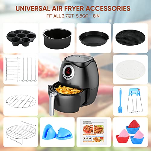 Wodasi Heißluftfritteuse Zubehör Airfryer Zubehör Set, Zubehör für Airfryer Heißluftfritteuse, Heißluftfritteuse Zubehör für 3.7QT – 5.8QT Fritteusen Air Fyer Verschiedene Marken, 8 Inch, 122 Stücke