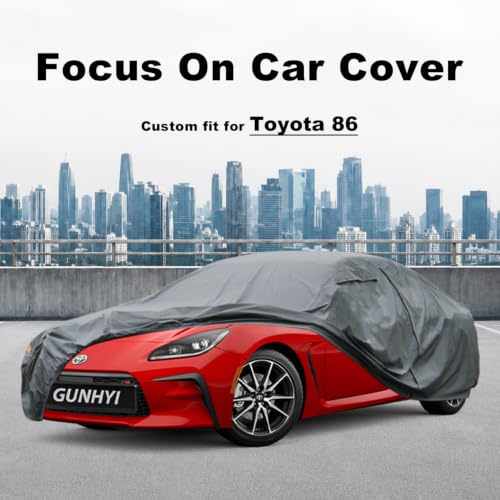 Image of GUNHYI Premium Car Cover Custom Fit Toyota 86 /GR86, 16 Layers Heavy Duty Car Cover Waterproof All Weather with Zipper Door for Sun Rain Snow Dust Uv Protection