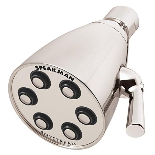 Speakman S-2252-PN-E2 Signature Brass Icon Anystream Adjustable Shower Head, Polished Nickel