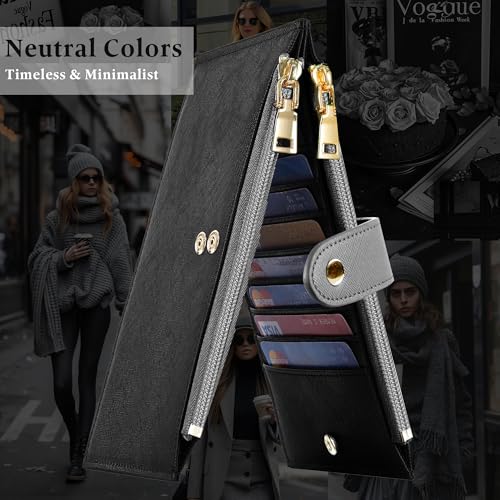 Image of Travelambo RFID Wallet Women Bifold Multi Card Wallet Case with Zipper Pocke Credit Card Holder for Women