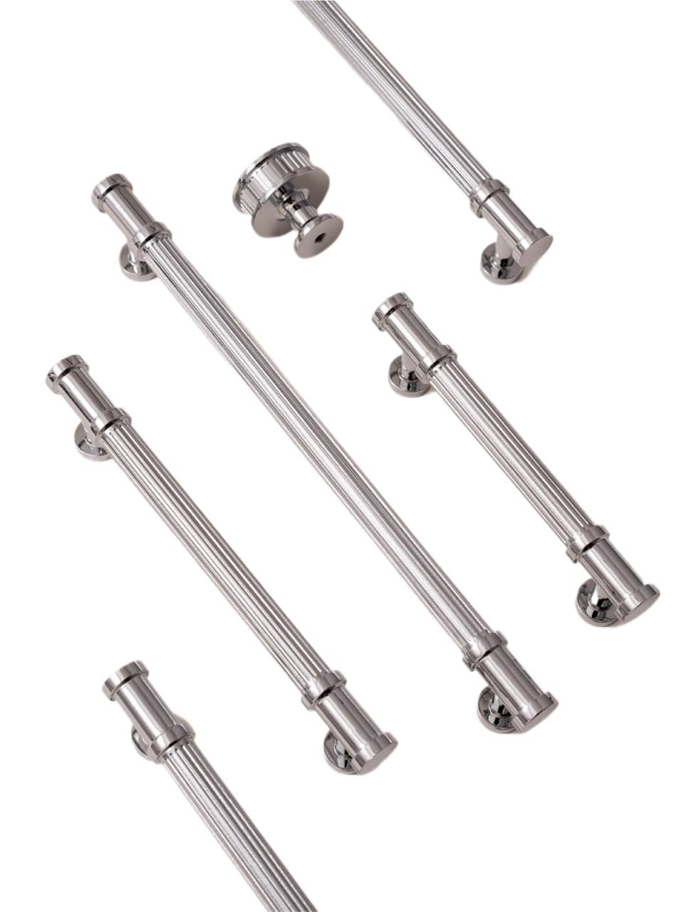 Gwyzax Knob-31Mm Antique Cabinet Pulls Chrome Silver T-Bar Cabinet Pull Solid Brass Kitchen Handle 5 Inch