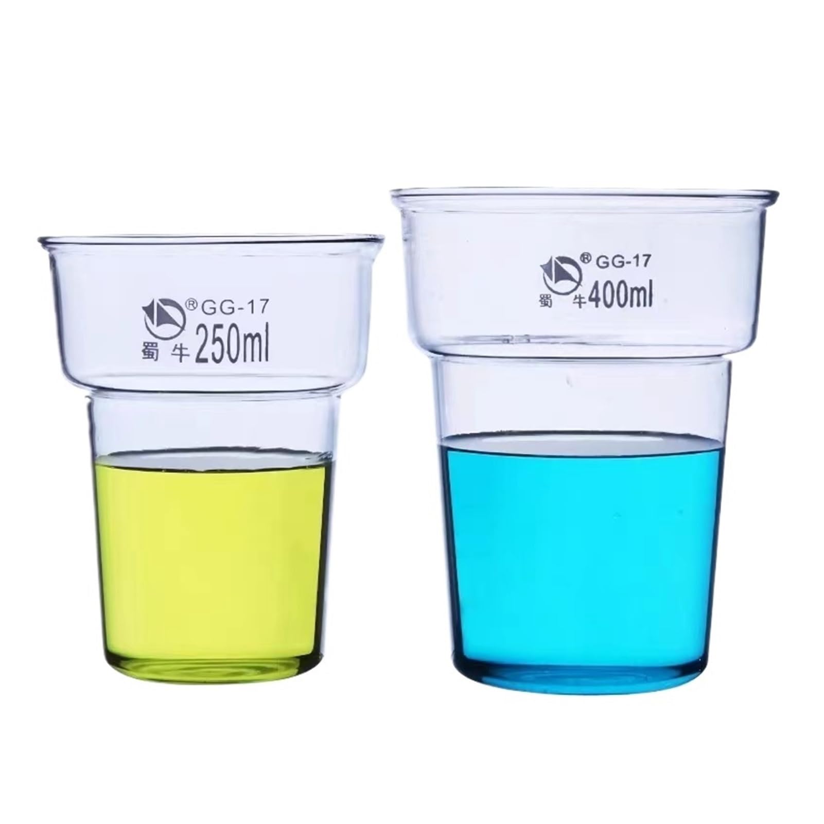 2 pz/lotto tinto becher resistente alle alte temperature vetro spesso parete vetro vetro laboratorio (500ml 2pcs)