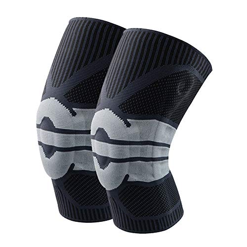 KKmoon 2 peças homens mulheres joelheiras joelheiras de compressão de apoio articular corrida caminh