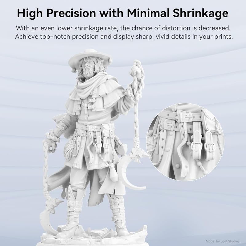 Image of 3IDEA 3D Printer Resin, Upgraded 8K Standard Resin V2, Enhanced Toughness and Strength, Lower-Odor, High Precision 3D Printing Resin for All LCD Resin 3D Printers (White, 1kg)