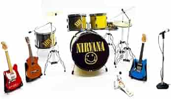 19ミニチュアドラムギター+マイク+ベースセット10ｃｍ　ミニ楽器 Amazon.co.jp: 19ミニチュアドラムギター+マイク+ベースセット
