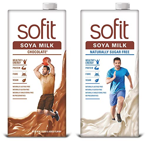 Sofit SOYA Milk Chocolate, 1 LTR (Pack of 2) + Sofit SOYA Milk Sugar Free, 1 LTR (Pack of 3) (B09DPQYDPW) Amazon Price History, Amazon Price Tracker