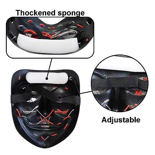 Image of Party Propz Horror mask for men - 1 Pcs, Ghost Face | hacker mask | horror face | devil Masks | Masks for party | light masks | Neon Party (Red)