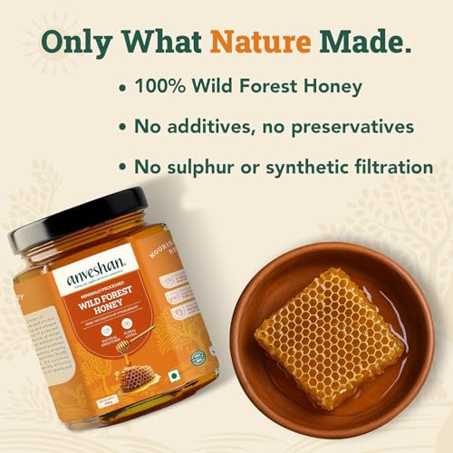 Image of Anveshan Wild Forest Honey 500g | Glass Jar | NMR tested | Raw & Unprocessed | No Added Sugar | Immunity Boosting (Pack of 2)
