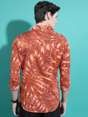 Image of KETCH Men's Cotton Slim Fit Printed Full Sleeve Shirt