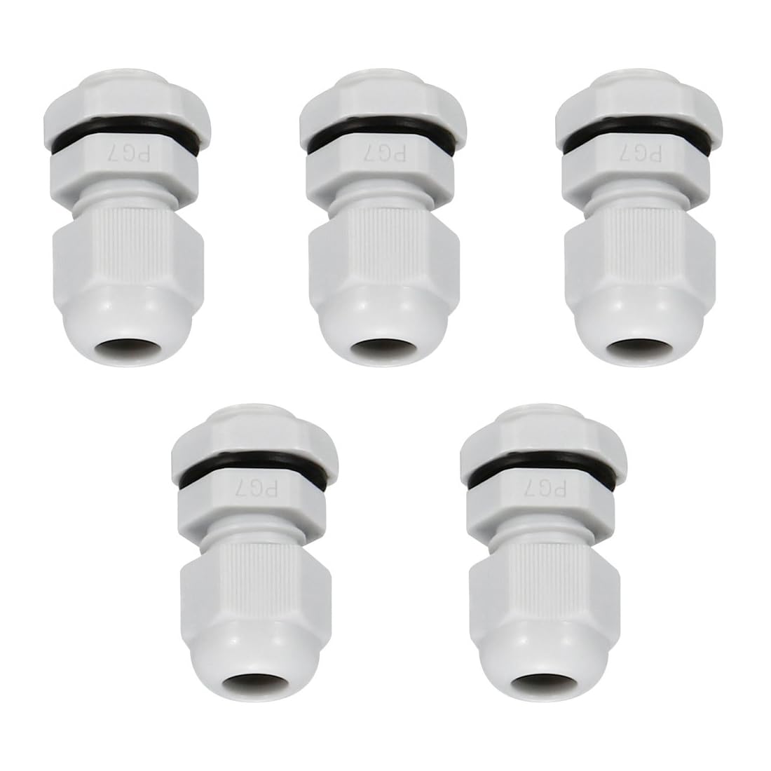 MACHSWON 20Pcs PG7 Cable Gland - Durable Threaded Wire Connector with Locknut for 3-7mm Dia Cable Wire, White