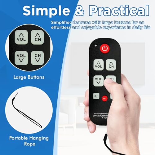 Télécommande universelle pour personnes âgées pour contrôle facile de la TV