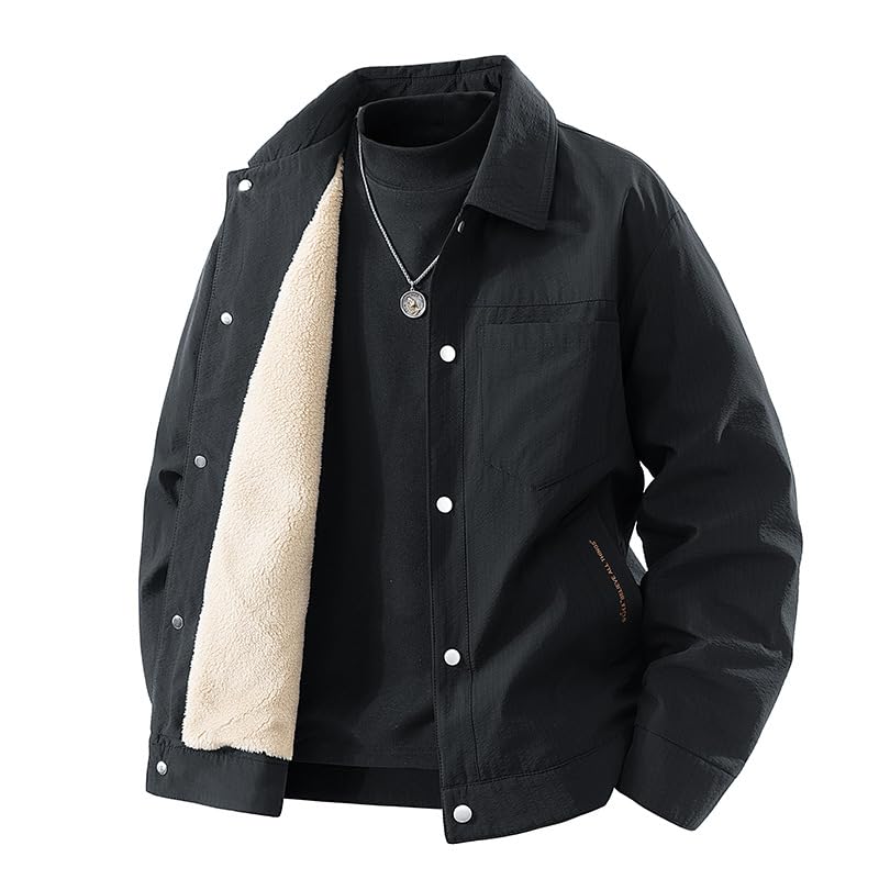 Giacca Utility Leggera Uomo con Collare e Multiple Tasche, per Autunno Inverno, Stile Casual Urbano, Giaccone
