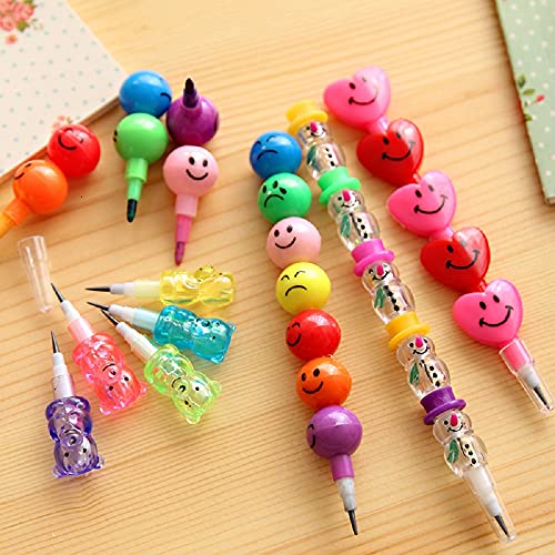 Acfun 8 lápices apilables con diseño divertido miniatura 4