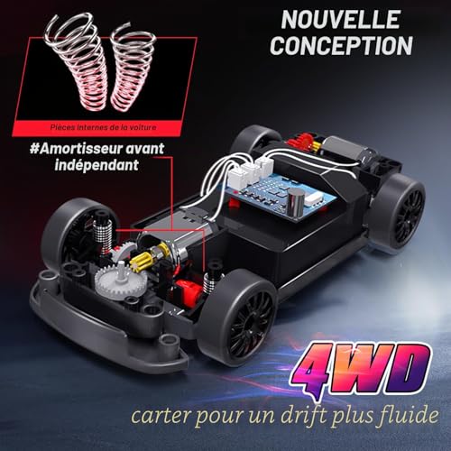 Voiture Télécommandée Drift Échelle 1:24 RC Drift Car 4WD