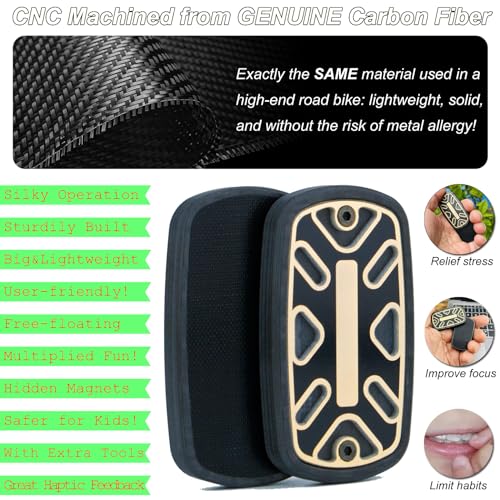 DjuiinoStar Silent Fidget Slider (Carbon Fiber ), Silky Smooth Operation, Robust, Big Lightweight, Strong Haptic Feedback, Free-Floating, Premium Fidget Toy, Magnetic Slider, Best Gift Option DFS-28