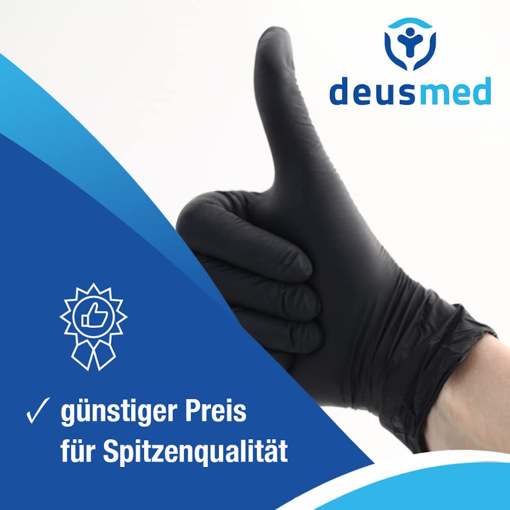 Einweghandschuhe schwarz, Nitrilhandschuhe L, Einmalhandschuhe mit 1000 Stück / 10 Boxen, Handschuhe Einweg, puderfrei, latexfreie Gummihandschuhe, Nitril Handschuhe in S, M, L, XL verfügbar