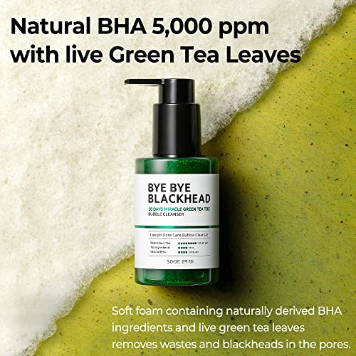 SOME BY MI Bye Bye Blackhead 30 Days Miracle Green Tea Tox Bubble Cleanser - 4.23 Oz, 120g - Made from Green Tea Extract - Mild Daily Face Wash for Removing Sebum and Blackheads - Korean Skin Care - Image 7