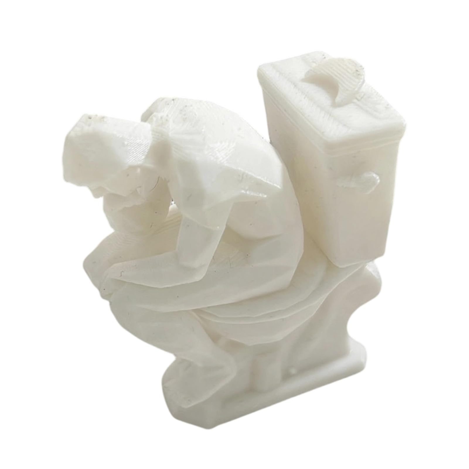 pidodou 3D Printed Funny Thinker on Toilet Figurine, Novelty Bathroom Statue Decor for Desktop Office Bookshelf White Onesize