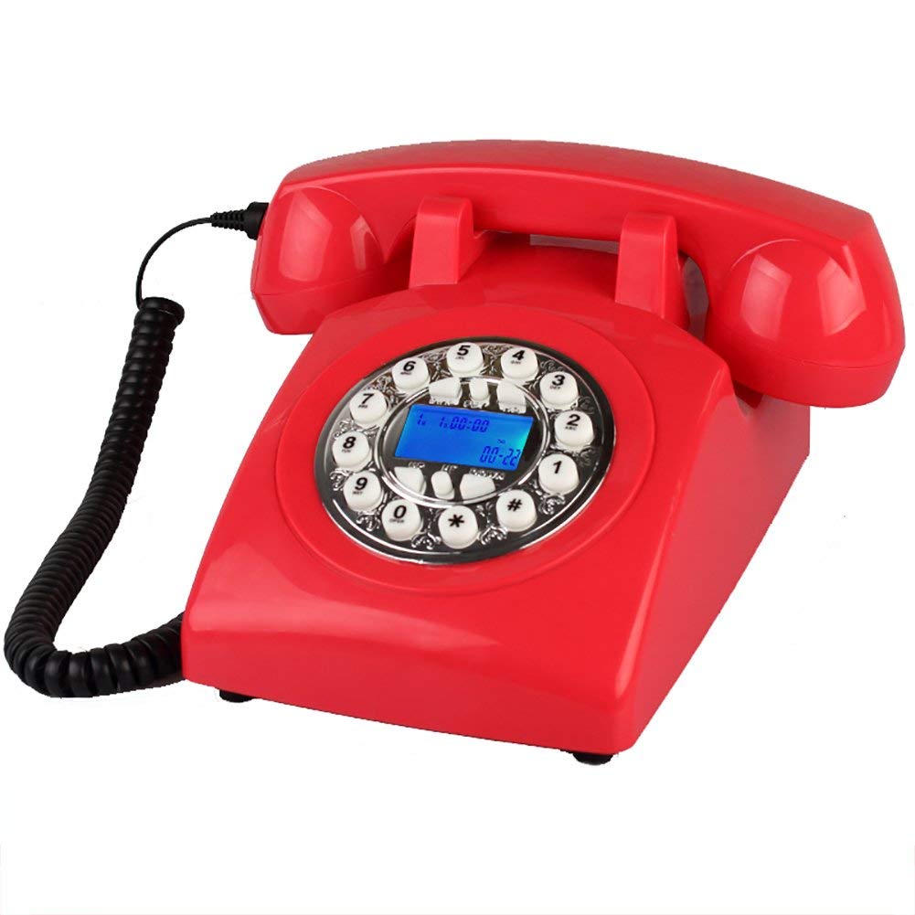 Telefon retro/telefon z tarczą obrotową/telefon w stylu vintage/klasyczny telefon biurkowy ，Telefon w stylu vintage(Silver Button)