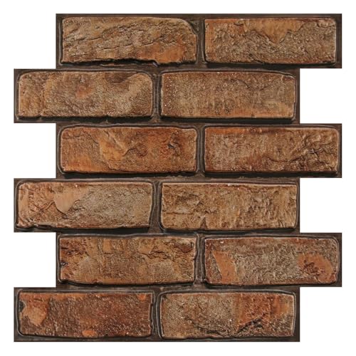 COMSTICKC Paneles de Pared 3D Adhesivo, 10 Piezas, 30 x 30 cm, Autoadhesivos PVC 3D Decorativo Panel de Pared de Ladrillo para Salón Oficina Cocina Decoración de pared interior, Impermeables