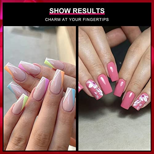 Krofaue 120Pcs Full Cover Square Fake Nails,Pre-Shape Square Press On Nails Acrylic False Nails For Nail Extension,12 Sizes French Square Shaped False Nail Tips For Nail Salons And Diy Nail Art thumb #6