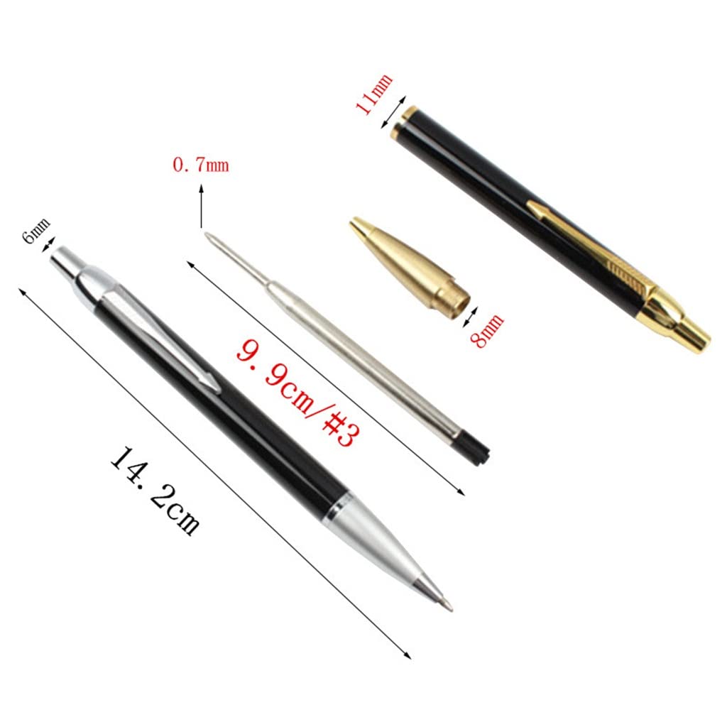 Metalowy długopis naciśnij piłkę 0,7 mm czarny artykuły studenckie biznes biuro szkoła