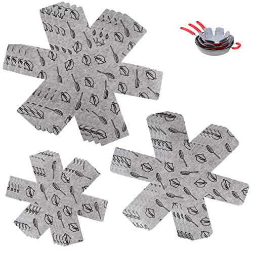 15 Protege Poele Gris Donc 5 Offert - Vous Avez Tout Ce qu'il Faut pour Protéger Vos Poêles Casserole Et Autres des Rayures - Parfait pour Ranger Proprement dans Vos Étagère Meubles À Vaisselle Cover