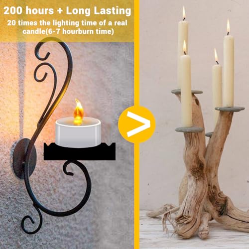 Image of Tea Lights Battery Operated Candles LED Tea Lights Flameless Candles 200+ Hours Flickering Fake Tealights for Sweetest Day Wedding Home Decorations Party (Warm Yellow, 400 Pack)