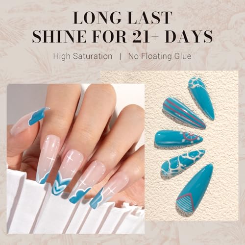 Image of MelodySusie Aquamarine Blue Gel Nail Polish,0.5fl oz Nails Soak Off UV LED Cerulean Blue Gel Polish Gift for Women Nail Art Manicure Salon DIY Nail Design Decoration at Home-1655