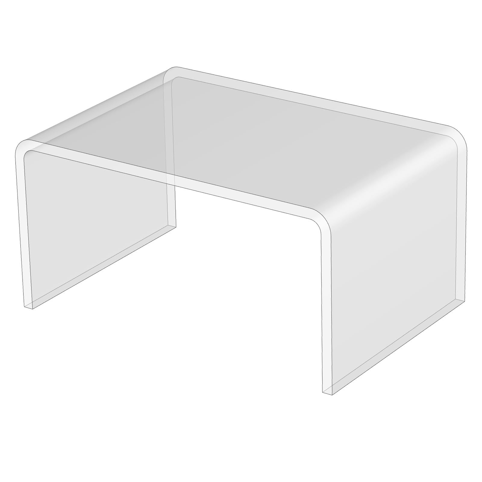 3R W Design Clear Acrylic Display Risers- Premium Shelf Riser Display Stands and Plinths - Hoverstand- Made in UK (15cm*10cm*7.5cm, Max Load 3kg)