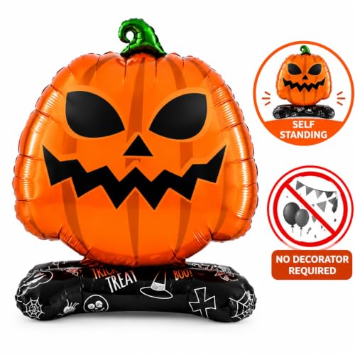 Image of AMFIN Halloween Pumpkin Jack O Lantern Foil Balloon Decoration