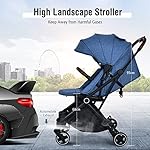 DREAMADE Kinderwagen Zusammenklappbar, Kinderbuggy mit Verstellbarem Sitz, Buggy mit Sonnen- und Regenverdeck, Sportwagen für Babys & Kinder ab Geburt bis 15KG (Blau)
