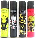 Clipper Lighter 4 Pack (Radio Skulls)