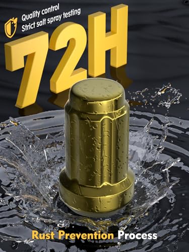 Image of MIKKUPPA M12x1.5 Lug Nuts, Gold 20PCS Closed End Spline Lug Nuts