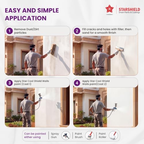 Image of StarShield Star Cool Shield Walls Heat Reflective Exterior Paint | SRI 130 | Anti-Fade | Elastomeric | Primerless | (18.2, sky blue)