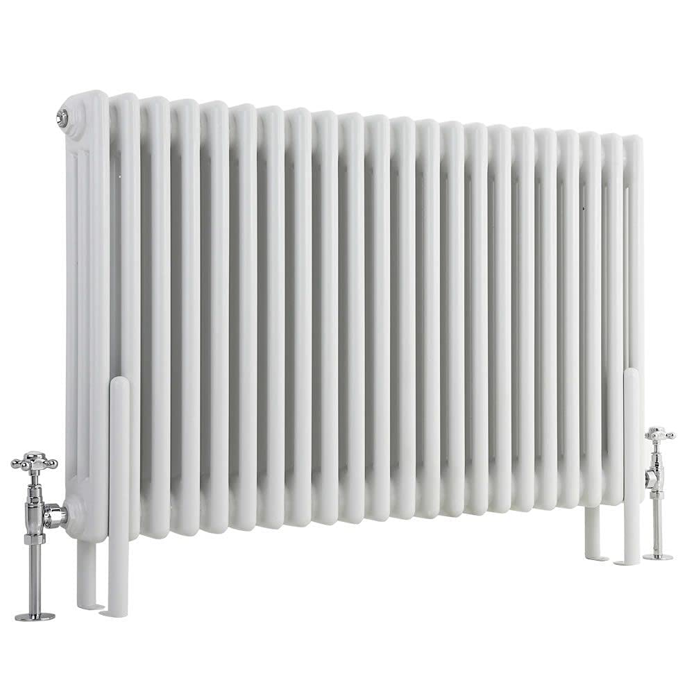 Milano White Windsor Cast Iron Style Horizontal Triple Column Radiator Feet - 600Mm X 1010Mm