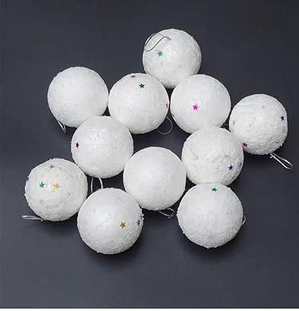 PartyFlex White Christmas Balls 24pcs 3.15-Inch Christmas Tree Decoration Ornaments for Xmas Tree Holiday Wreath Garland Decor Ornaments Hooks Included Hanging Hole