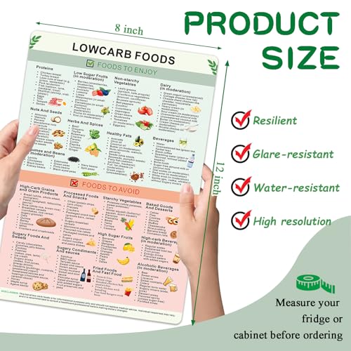 Guía Magnética Cheat Sheet Low Carb Diet 8x12in miniatura 2
