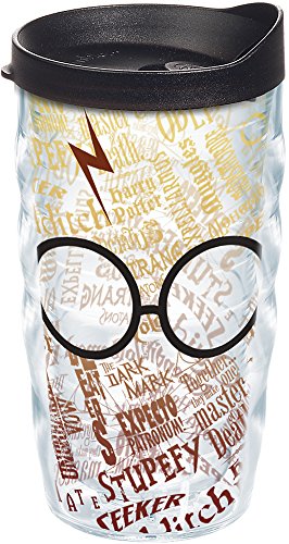Black Friday - 70% OFF Tervis Harry Potter - Glasses and Scar Tumbler with Wrap and Black Lid 10oz Wavy, Clear