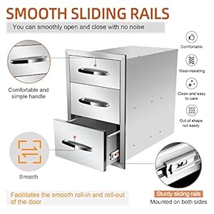 Outdoor kitchen drawer stainless steel access drawers for outdoor kitchen island grill station14w x 21h x 21d  urban country home decor