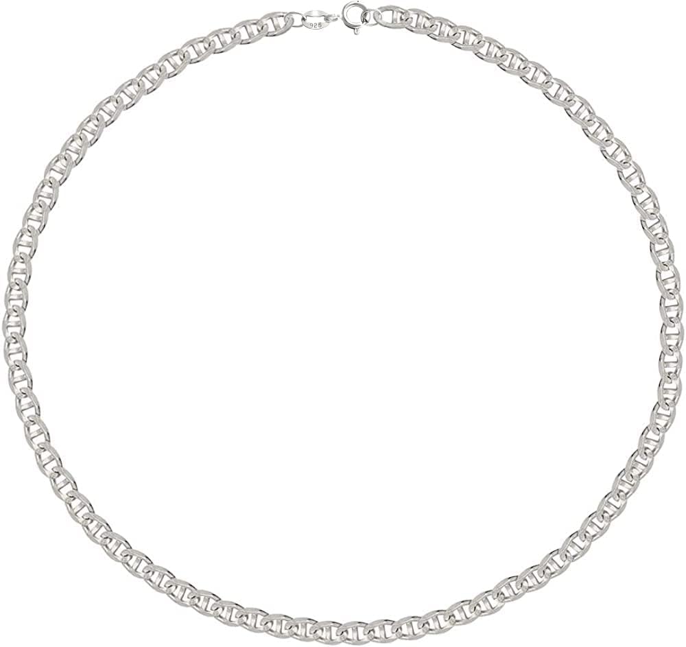 Savlano 925 Sterling Silver Solid Italian Figaro, Rope,Herringbone, Curb, Ball Bead, Snake, Mariner Chain Anklet for Women, Comes in 0.8mm - 5mm With Gift Box