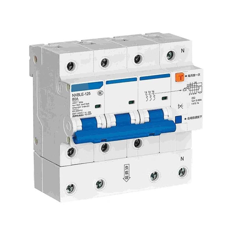 Disjoncteur différentiel NXBLE-125 3P+N C63 50mA pour la protection des installations triphasées