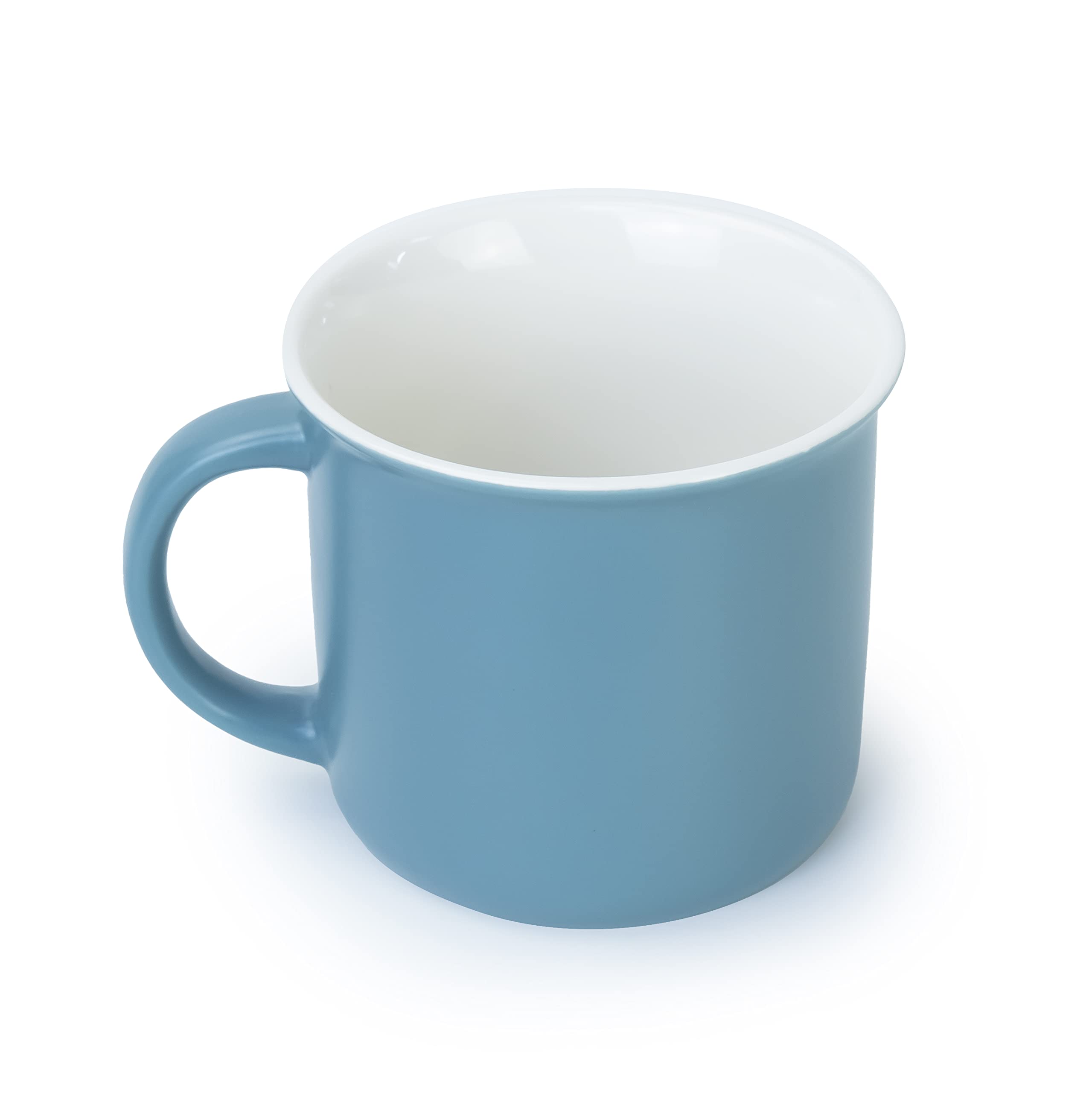 Bone China Shallow 350ml Porcelain Ceramic Cup Tea Coffee Mug - Blue