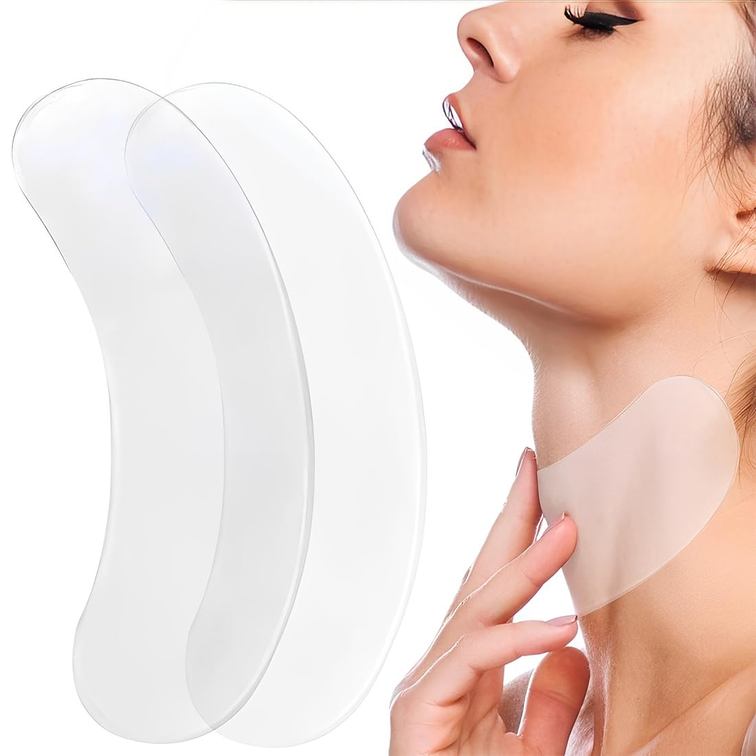 2 Pezzi Cuscinetti antirughe Del Collo, Patch Per La Rimozione Di Rughe Del Collo, cuscinetto in silicone riutilizzabile, anti-invecchiamento, Schiarente Delle Linee Riparatore Del Collos