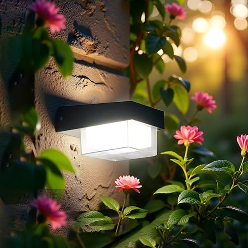 Image of Homehop Solar Light Outdoor Home Garden Wall 36 LED Automatic Night Lamp | Solar Wall Light Wireless Waterproof Decoration For Balcony, Courtyard and Porch, Pathway 3color Modes(ABS,1800mAh,Pack of 2)